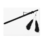 Baton with Tassel Outline Silhouette Post Card