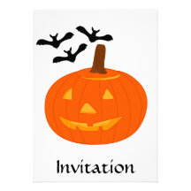 Bats and Pumpkin Invitation