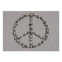 Bats and Skulls Peace Sign Custom Invitations