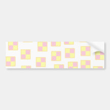 Battenburg Cake Pattern. Pink and Yellow. Bumper Stickers