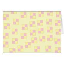 Battenburg Cake Pattern. Pink and Yellow. Greeting Cards