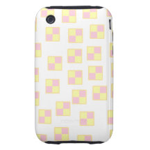 Battenburg Cake Pattern. Pink and Yellow. Tough iPhone 3 Cases