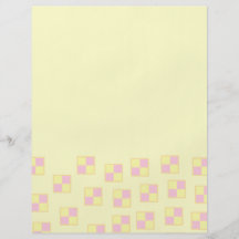 Battenburg Cake Pattern. Pink and Yellow. Full Color Flyer
