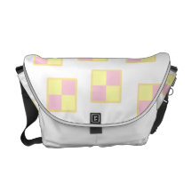 Battenburg Cake Pattern. Pink and Yellow. Commuter Bag