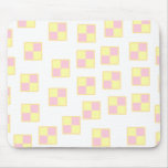 Battenburg Cake Pattern. Pink and Yellow. Mousepads