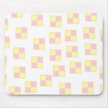 Battenburg Cake Pattern. Pink and Yellow. Mousepads