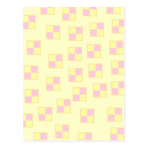 Battenburg Cake Pattern. Pink and Yellow. Postcards