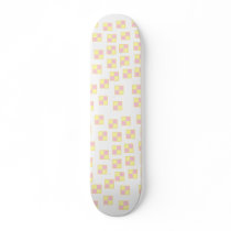 Battenburg Cake Pattern. Pink and Yellow. Custom Skate Board