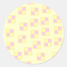 Battenburg Cake Pattern. Pink and Yellow. Sticker