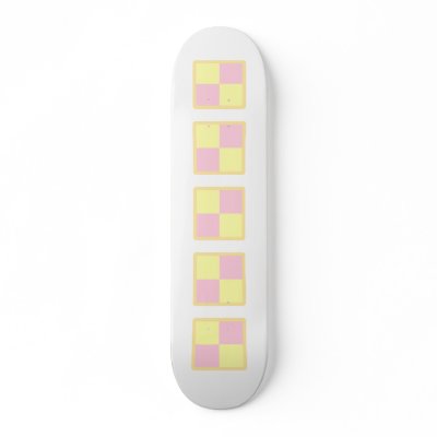 Battenburg Cake. Pink and Yellow. Skateboard Decks by Metarlas_Kitchen