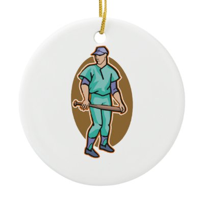 batter up Christmas Tree Ornaments