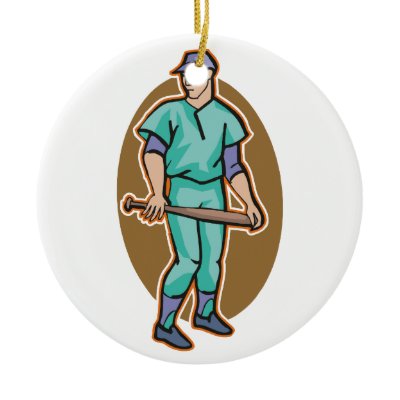 batter up Christmas Tree Ornament