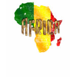 Battered Africa Golden Reggae Map of Africa t-shirts
