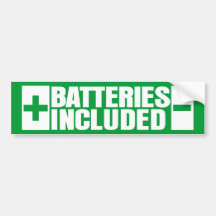 Batteries Included hybrid car Bumper Stickers