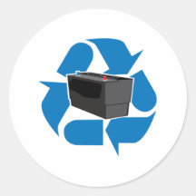 Battery Recycling Round Stickers