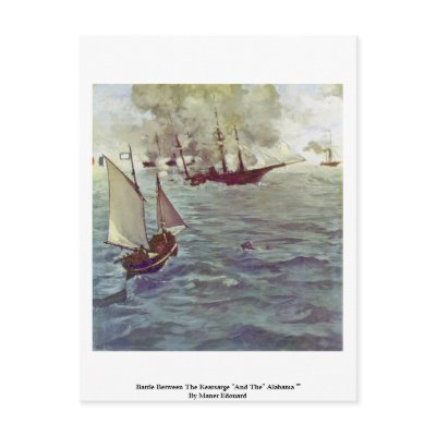 Battle Between The Kearsarge "And The" Alabama "" Postcard by Artcollection