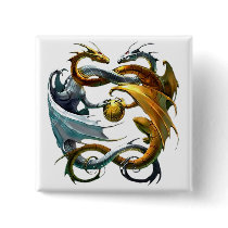Battle Dragons Pinback Buttons