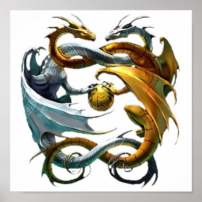 Battle Dragons Print by fstasu52