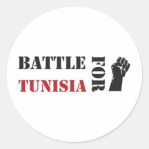 Battle for Tunisia Round Sticker