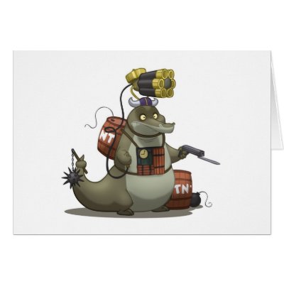Battle Gator Card (Blank Inside) by stlewis75