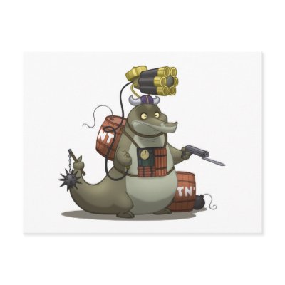 Battle Gator Postcard by stlewis75