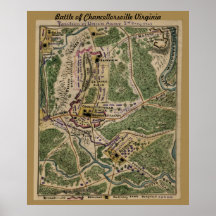 Battle of Chancellorsville Virginia - Map Poster