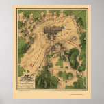 Battle of Gettysburg, PA Panoramic Map - 1863 Print