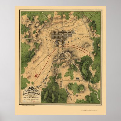 Battle of Gettysburg, PA Panoramic Map - 1863 Print by lc_maps