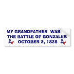 BATTLE OF GONZALES - 1835 BUMPER STICKERS