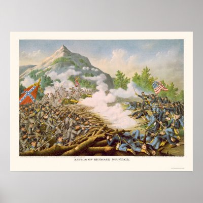 Battle of Kenesaw Mountain by Kurz & Allison 1864 Poster by lc_civilwar