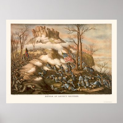Battle of Lookout Mountain by Kurz & Allison 1863 Posters by lc_civilwar