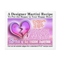 Battle of the Sexes Valentine Martini Recipe Postc Postcard