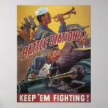 Battle Stations ~ Keep 'Em Fighting Print