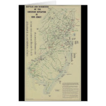Battles of the Revolutionary War in New Jersey Map Greeting Card