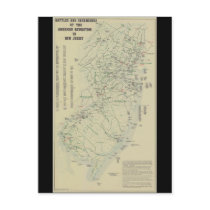 Battles of the Revolutionary War in New Jersey Map Postcards