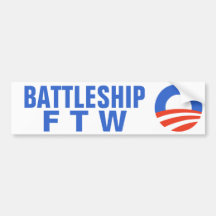 Battleship For The Win Obama 2012 Bumper Stickers