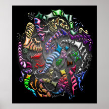 Battling Kites -- Black Print