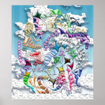 Battling Kites -- Blue