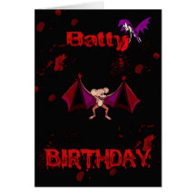Batty Birthday Blood Bats Goth Emo Alternative Card