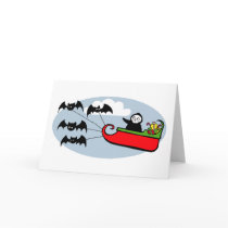 Batty Christmas Sleigh Greeting Cards