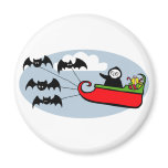 Batty Christmas Sleigh Refrigerator Magnet