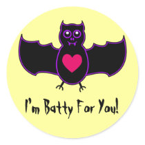 Batty For You Halloween Sticker