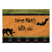 Batty Halloween Party Custom Invites