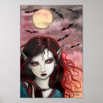 Batty Night Vampire Poster by Molly Harrison