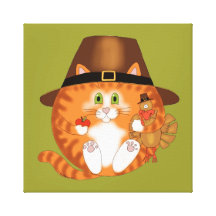 Bauble Cat Thanksgiving Canvas Print