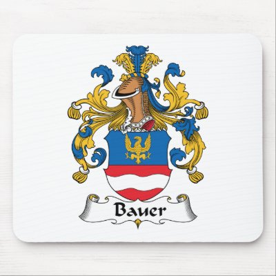 Bauer Family Crest Mouse Mat by coatsofarms