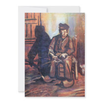 Bauer, sitting in and making basket by van Gogh Invite