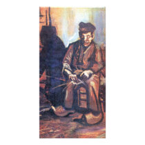 Bauer, sitting in and making basket by van Gogh Personalized Photo Card
