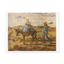 Bauern auf dem Weg zur Arbeit, Vincent van Gogh Post Cards