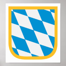 Bavaria flag emblem Oktoberfest Poster